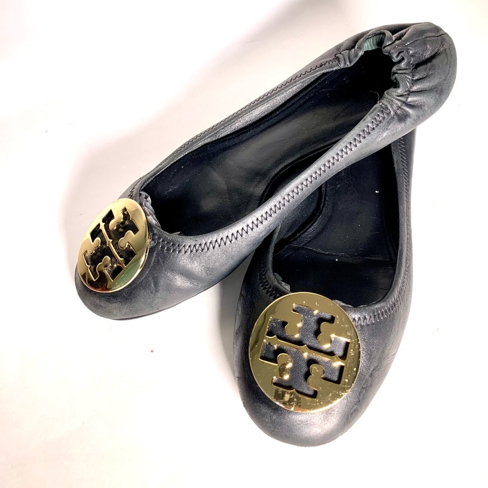 Tory Burch Black Reva Ballet Flats Sz 9